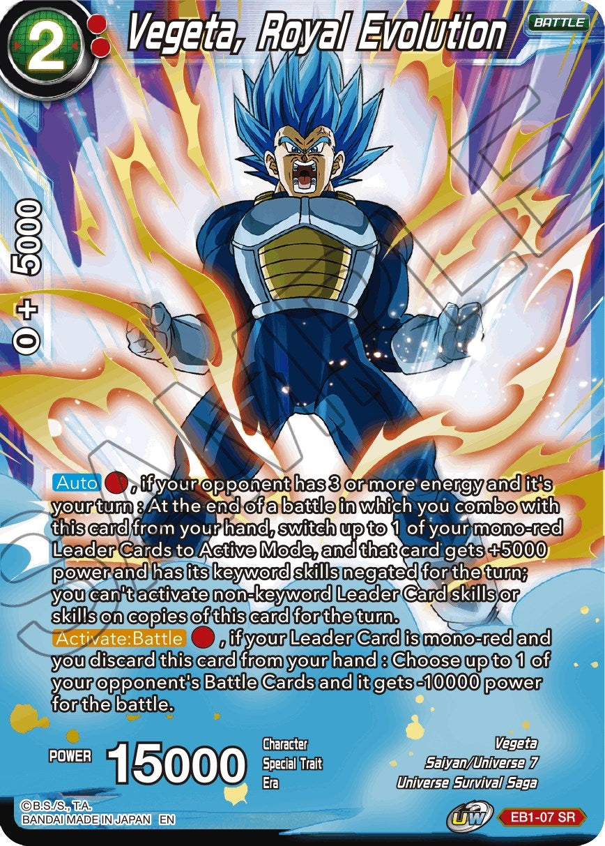 Image for Vegeta, Royal Evolution (Battle Evolution Booster) (EB1-07) - Dragon Ball Super: Masters