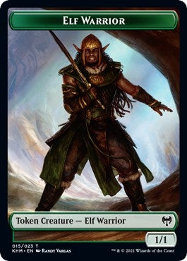 Image for Elf Warrior // Bird Double-Sided Token (Kaldheim) (15 // 5) - Magic: The Gathering