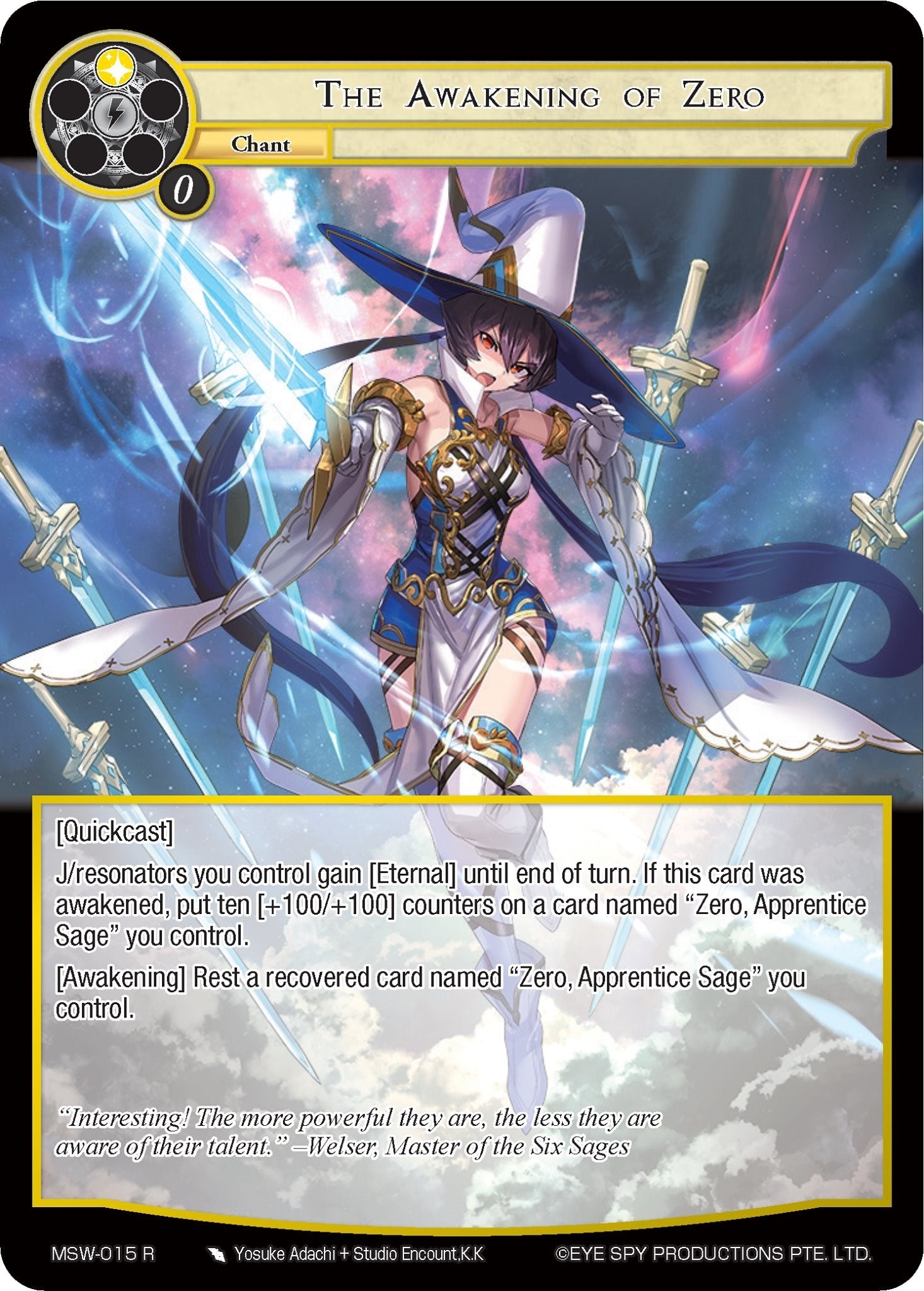 Image for The Awakening of Zero (The Magic Stone War - Zero) (MSW-015) - Force of Will