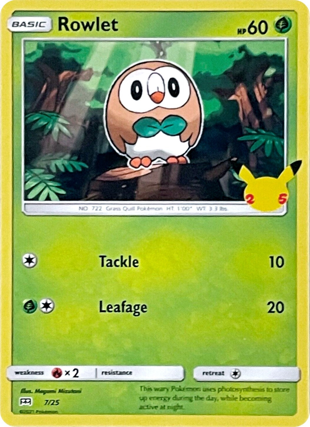Image for Rowlet (McDonald's 25th Anniversary Promos) (007/025) - Pokemon