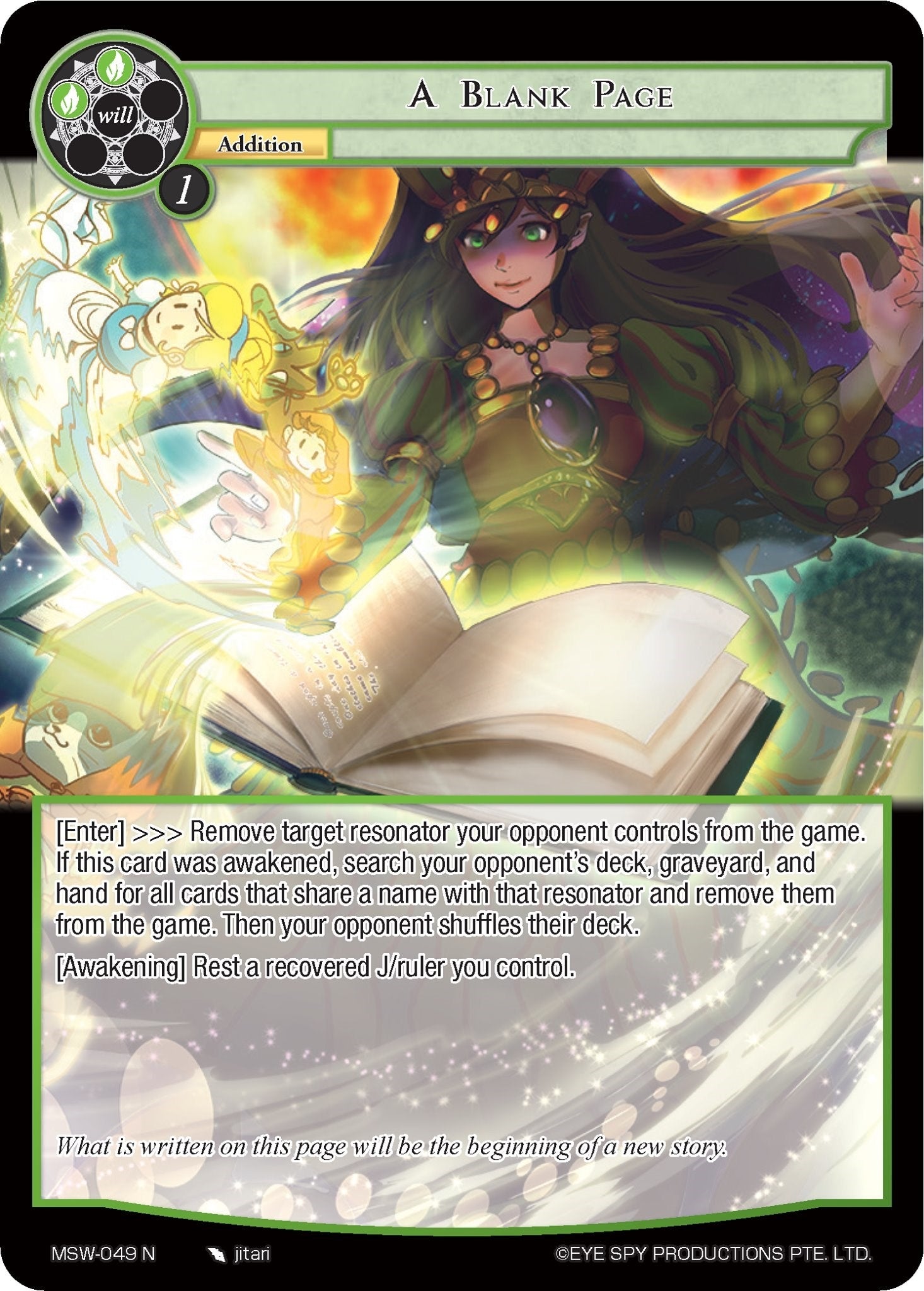 Image for A Blank Page (The Magic Stone War - Zero) (MSW-049) - Force of Will
