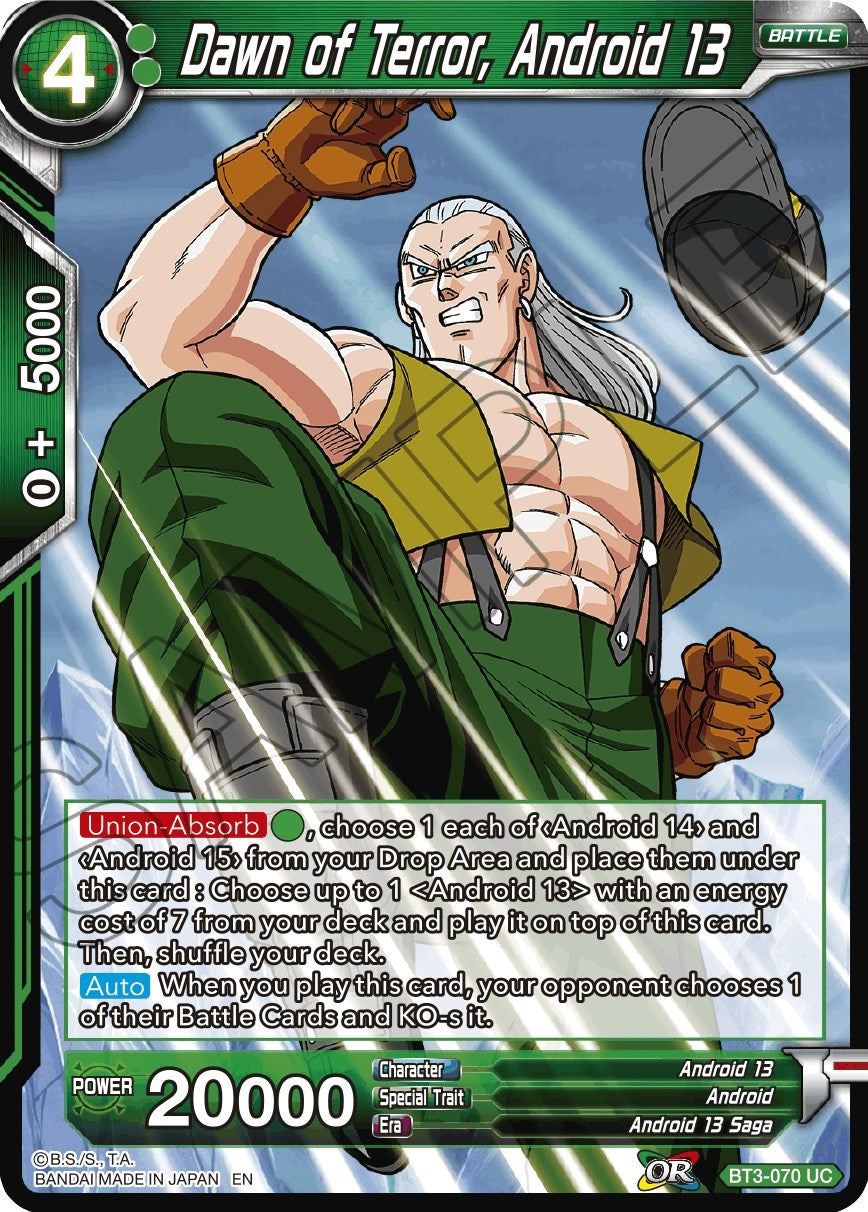Image for Dawn of Terror, Android 13 (Reprint) (Battle Evolution Booster) (BT3-070) - Dragon Ball Super: Masters