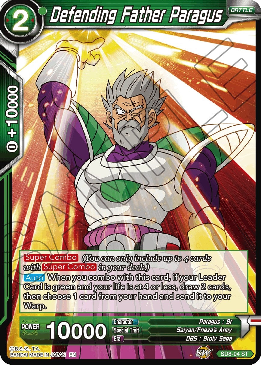 Image for Defending Father Paragus (Reprint) (Battle Evolution Booster) (SD8-04) - Dragon Ball Super: Masters