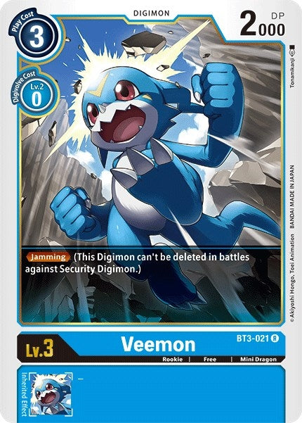 Image for Veemon - BT3-021 (BT01-03B) (BT3-021 R) - Digimon Card Game