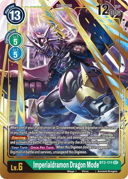 Image for Imperialdramon Dragon Mode (Secret Rare) (BT01-03B) (BT3-111 SEC) - Digimon Card Game