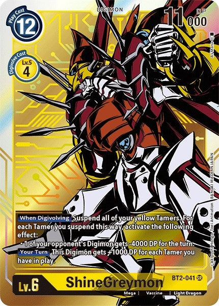 Image for ShineGreymon (Alternate Art) (BT01-03B) (BT2-041 SR) - Digimon Card Game