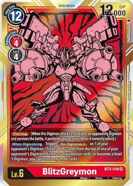 Image for BlitzGreymon - BT3-018 (Dash Pack Ver. 1.5) (BT01-03A) (BT3-018 SR) - Digimon Card Game