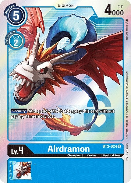 Image for Airdramon (Box Topper) (BT01-03B) (BT3-024 U) - Digimon Card Game