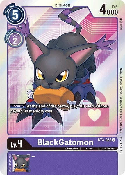 Image for BlackGatomon (Box Topper) (BT01-03B) (BT3-082 U) - Digimon Card Game