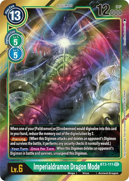 Image for Imperialdramon Dragon Mode (Secret Rare) (Alternate Art) (BT01-03B) (BT3-111 SEC) - Digimon Card Game