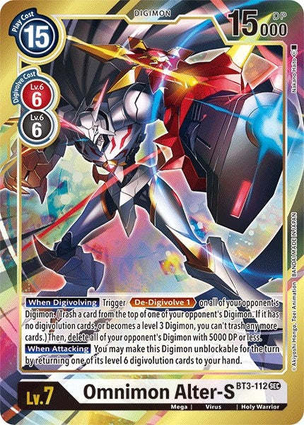 Image for Omnimon Alter-S (Secret Rare) (Alternate Art) (BT01-03B) (BT3-112 SEC) - Digimon Card Game
