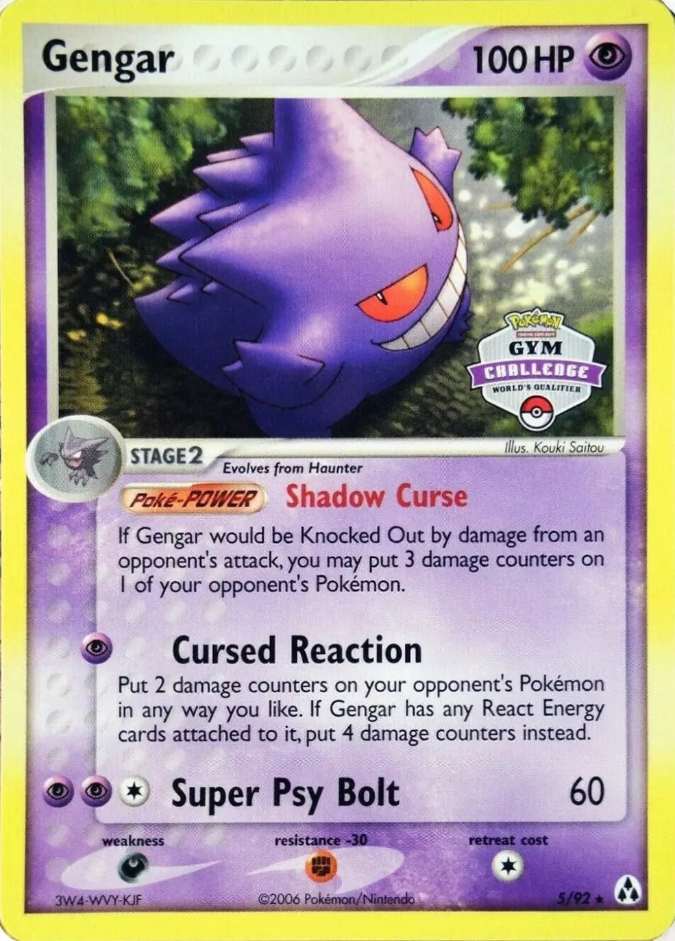 Image for Gengar - 5/92 (Gym Challenge) (League & Championship Cards) (005/092) - Pokemon