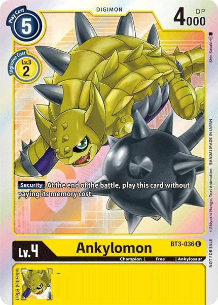 Image for Ankylomon (Box Topper) (BT01-03B) (BT3-036 U) - Digimon Card Game