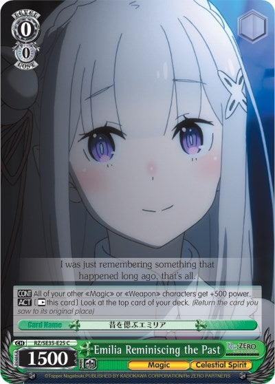 Image for Emilia Reminiscing the Past (Re:ZERO: The Frozen Bond) (RZ/SE35-E25 C) - Weiss Schwarz