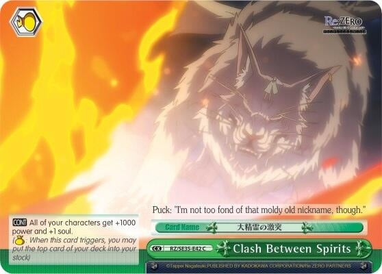 Image for Clash Between Spirits (Re:ZERO: The Frozen Bond) (RZ/SE35-E42 C) - Weiss Schwarz