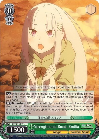 Image for Strengthened Bond, Emilia (Parallel Foil) (Re:ZERO: The Frozen Bond) (RZ/SE35-E17 U) - Weiss Schwarz