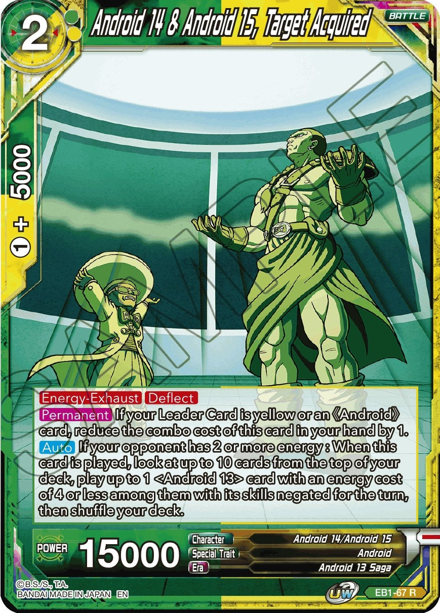 Image for Android 14 & Android 15, Target Acquired (Battle Evolution Booster) (EB1-67) - Dragon Ball Super: Masters