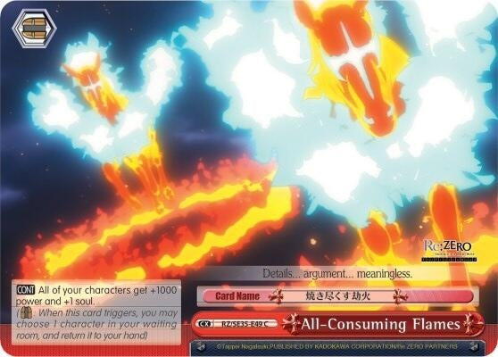 Image for All-Consuming Flames (Parallel Foil) (Re:ZERO: The Frozen Bond) (RZ/SE35-E49 U) - Weiss Schwarz