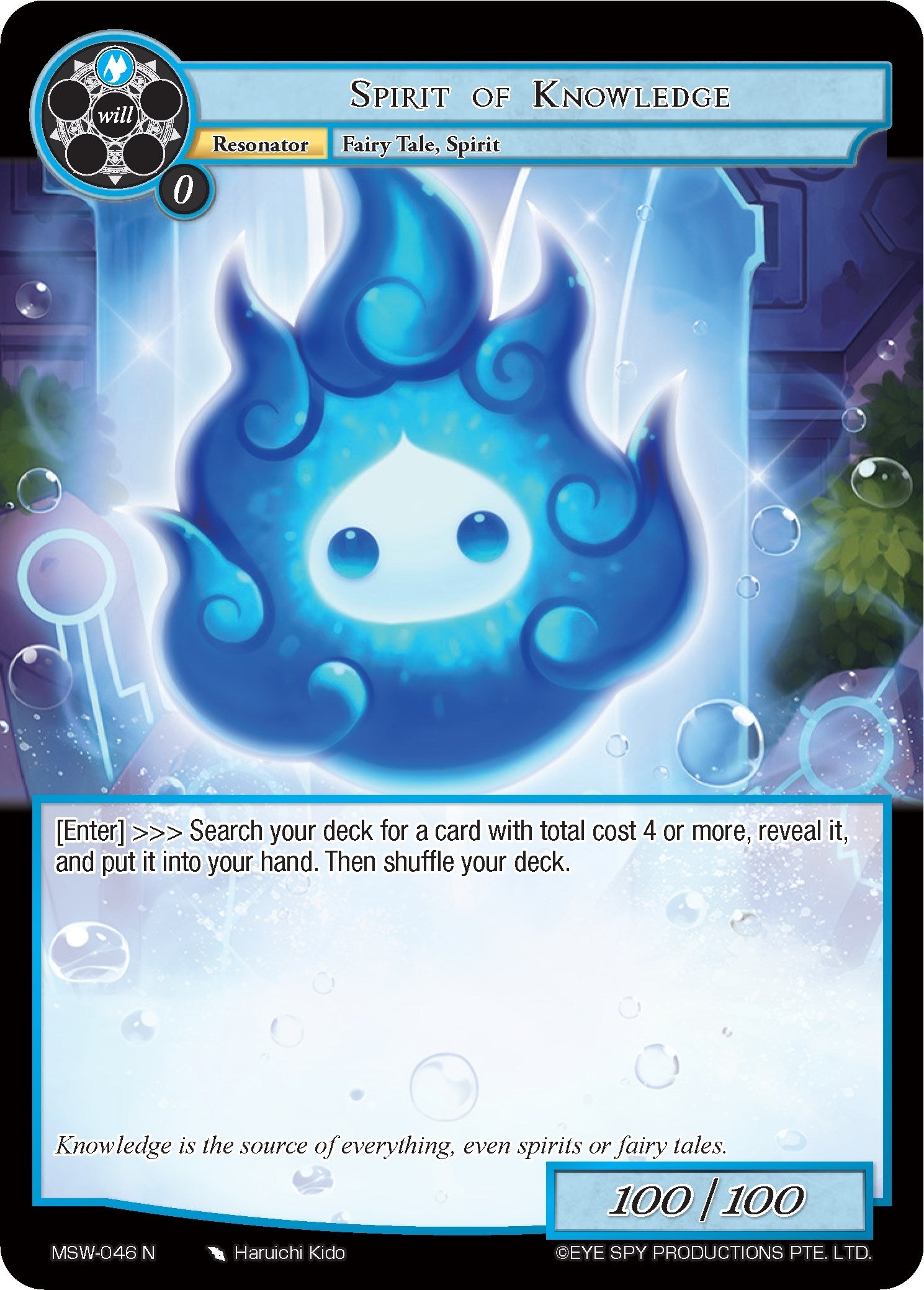 Image for Spirit of Knowledge (The Magic Stone War - Zero) (MSW-046) - Force of Will