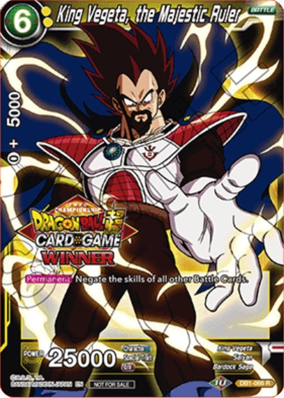 Image for King Vegeta, the Majestic Ruler (Winner Stamped) (Tournament Promotion Cards) (DB1-066) - Dragon Ball Super: Masters