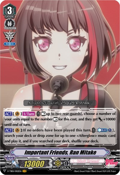 Image for Important Friends, Ran Mitake (V-TB01: BanG Dream! FILM LIVE) (V-TB01/002EN) - Cardfight Vanguard