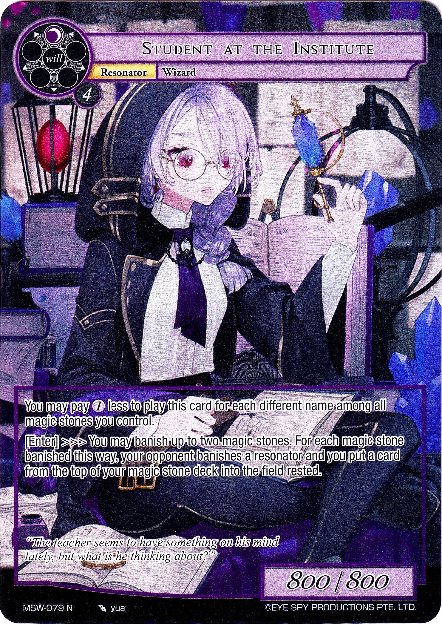 Image for Student at the Institute (Full Art) (The Magic Stone War - Zero) (MSW-079) - Force of Will