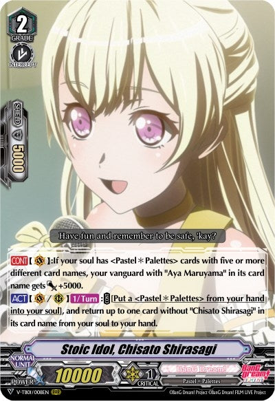 Image for Stoic Idol, Chisato Shirasagi (V-TB01: BanG Dream! FILM LIVE) (V-TB01/008EN) - Cardfight Vanguard