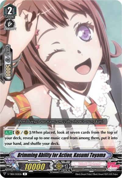 Image for Brimming Ability for Action, Kasumi Toyama (V-TB01: BanG Dream! FILM LIVE) (V-TB01/022EN) - Cardfight Vanguard