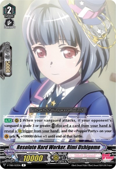 Image for Resolute Hard Worker, Rimi Ushigome (Parallel Foil) (V-TB01: BanG Dream! FILM LIVE) (V-TB01/023EN) - Cardfight Vanguard