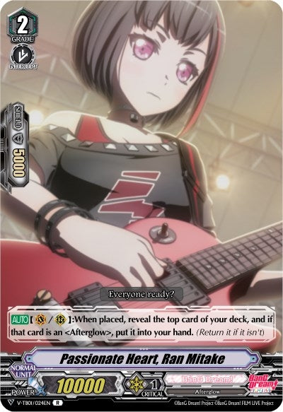Image for Passionate Heart, Ran Mitake (Parallel Foil) (V-TB01: BanG Dream! FILM LIVE) (V-TB01/024EN) - Cardfight Vanguard