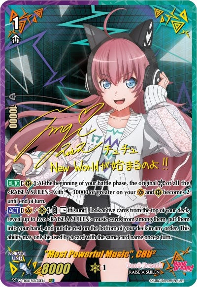 Image for "Most Powerful Music", CHU² (SSR) (V-TB01: BanG Dream! FILM LIVE) (V-TB01/SSR30EN) - Cardfight Vanguard