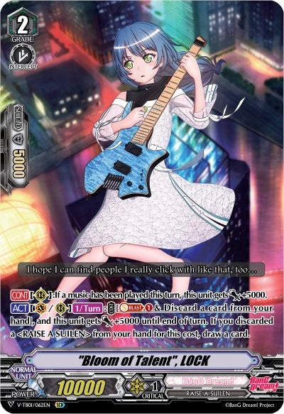 Image for "Bloom of Talent", LOCK (V-TB01: BanG Dream! FILM LIVE) (V-TB01/062EN) - Cardfight Vanguard