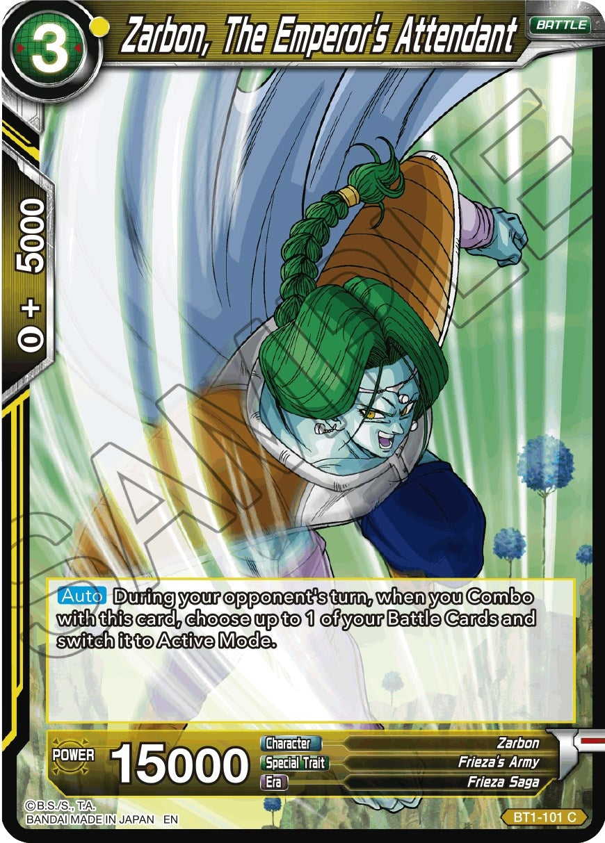 Image for Zarbon, The Emperor's Attendant (Reprint) (Battle Evolution Booster) (BT1-101) - Dragon Ball Super: Masters