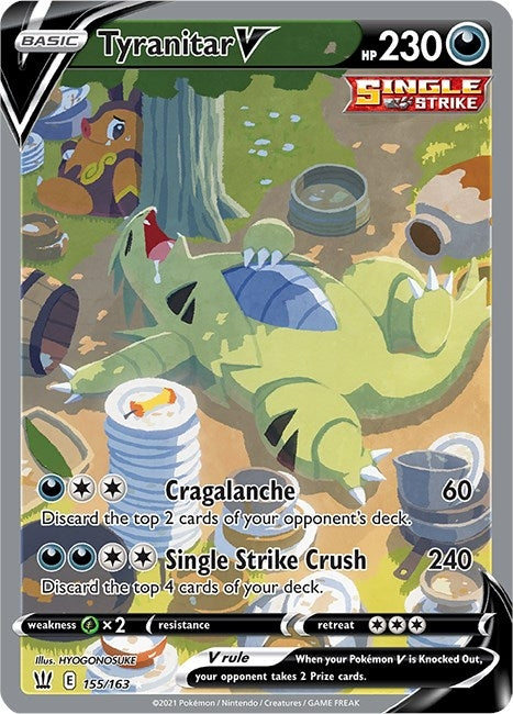 Image for Tyranitar V (Alternate Full Art) (SWSH05: Battle Styles) (155/163) - Pokemon