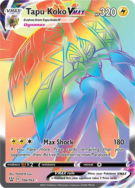 Image for Tapu Koko VMAX (Secret) (SWSH05: Battle Styles) (166/163) - Pokemon