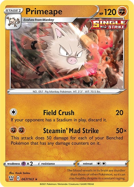 Image for Primeape (SWSH05: Battle Styles) (067/163) - Pokemon
