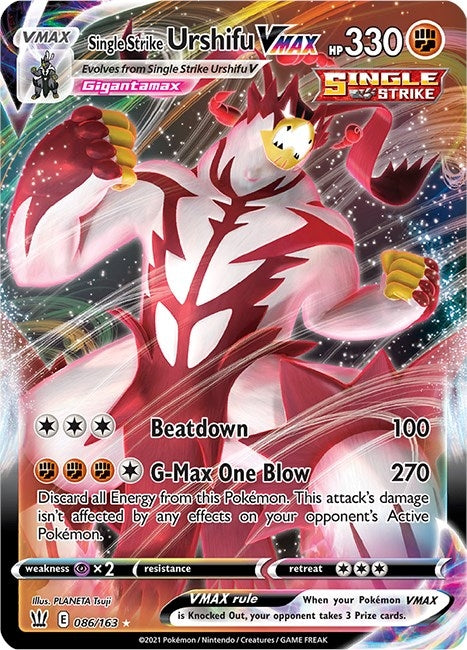 Image for Single Strike Urshifu VMAX (SWSH05: Battle Styles) (086/163) - Pokemon