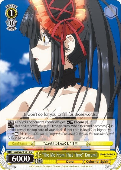 Image for "The Me From That Time" Kurumi (Date A Live) (DAL/W79-E013 U) - Weiss Schwarz