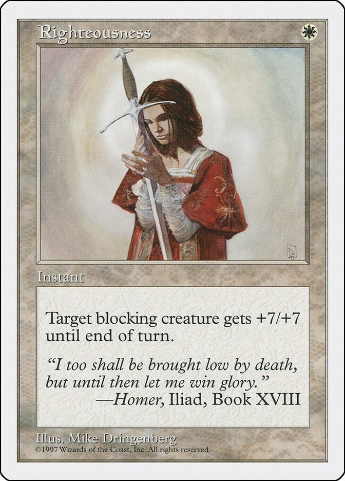 Image for Righteousness (Fifth Edition) - Magic: The Gathering