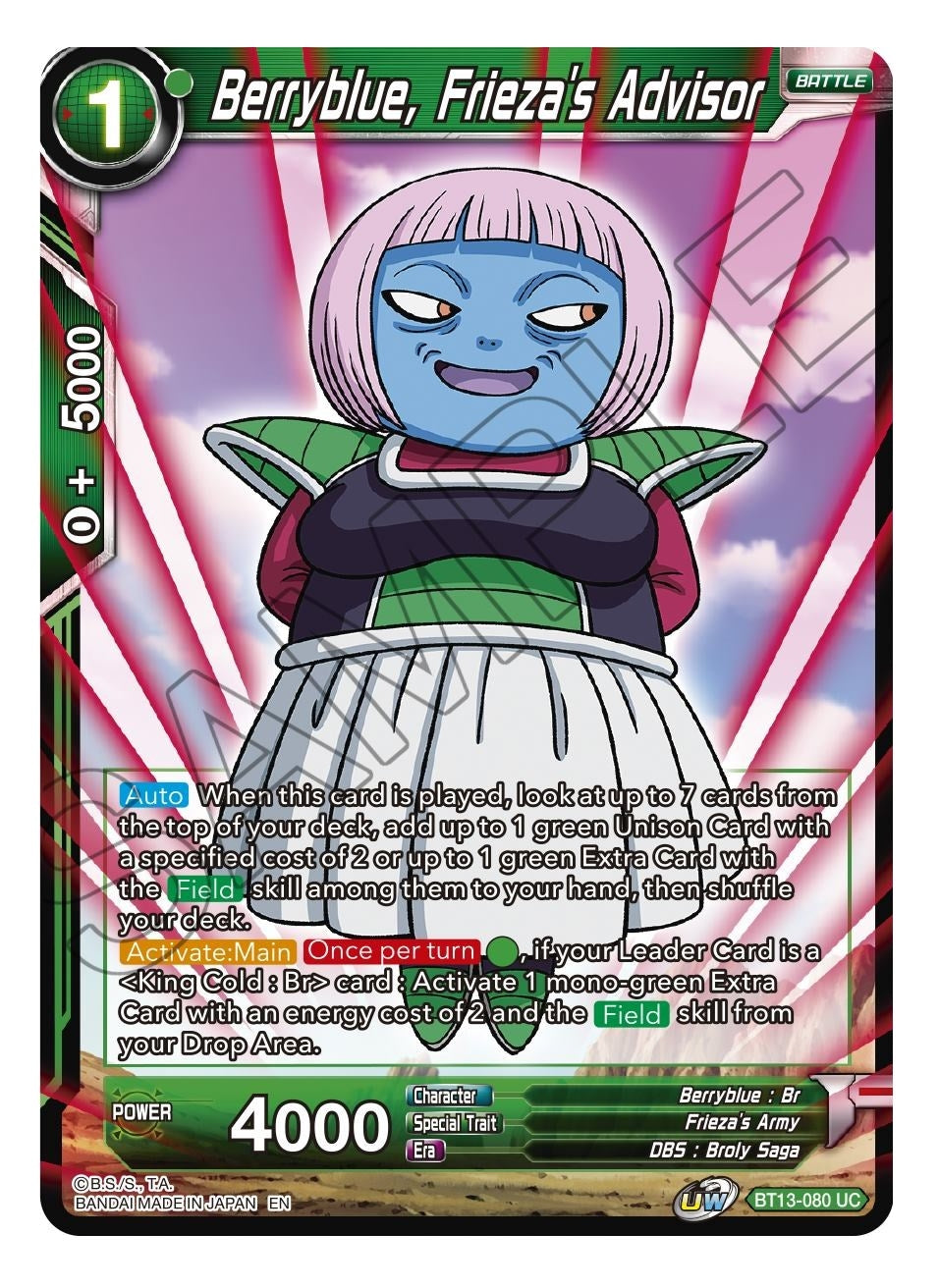 Image for Berryblue, Frieza's Advisor (Supreme Rivalry) (BT13-080) - Dragon Ball Super: Masters