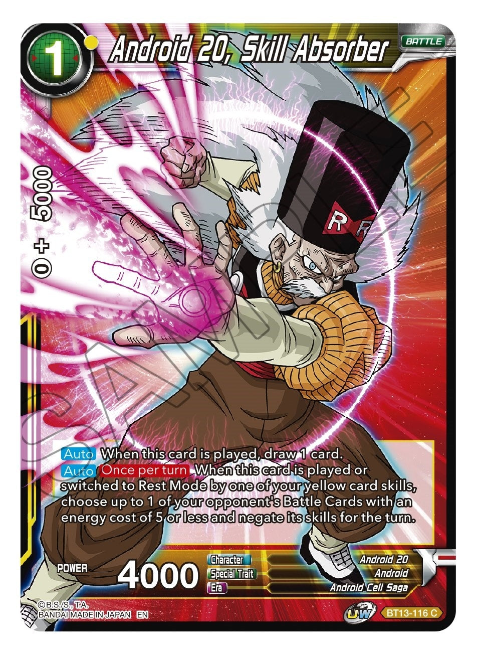 Image for Android 20, Skill Absorber (Supreme Rivalry) (BT13-116) - Dragon Ball Super: Masters