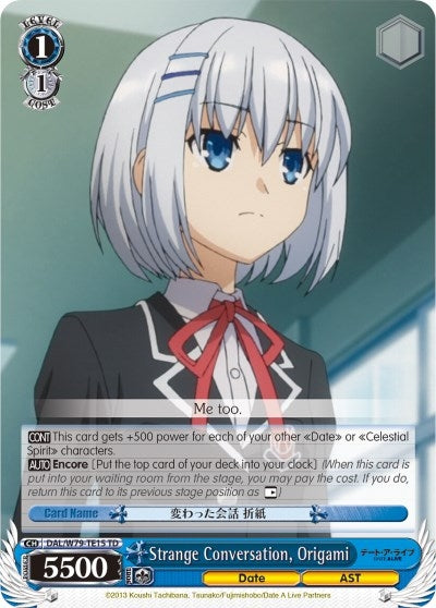 Image for Strange Conversation, Origami (Date A Live) (DAL/W79-TE15 TD) - Weiss Schwarz