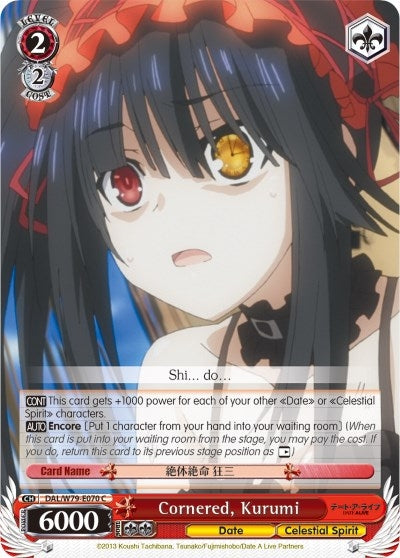 Image for Cornered, Kurumi (Date A Live) (DAL/W79-E070 C) - Weiss Schwarz