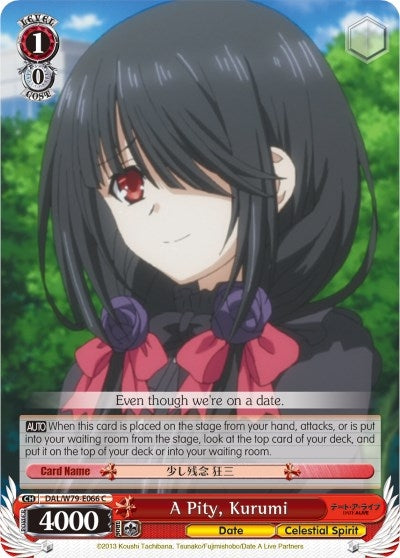 Image for A Pity, Kurumi (Date A Live) (DAL/W79-E066 C) - Weiss Schwarz