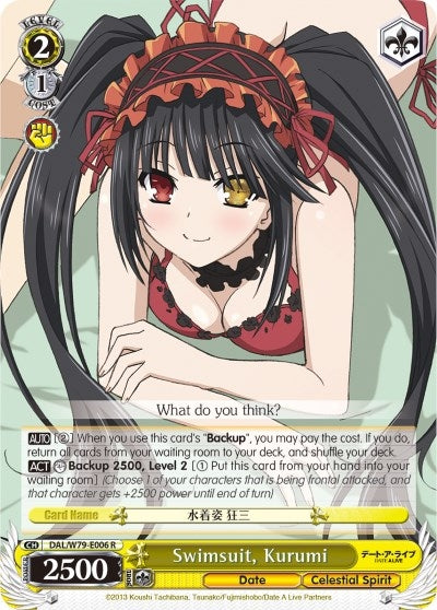 Image for Swimsuit, Kurumi (Date A Live) (DAL/W79-E006 R) - Weiss Schwarz