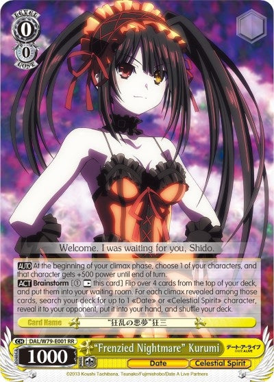 Image for "Frenzied Nightmare" Kurumi (Date A Live) (DAL/W79-E001 RR) - Weiss Schwarz