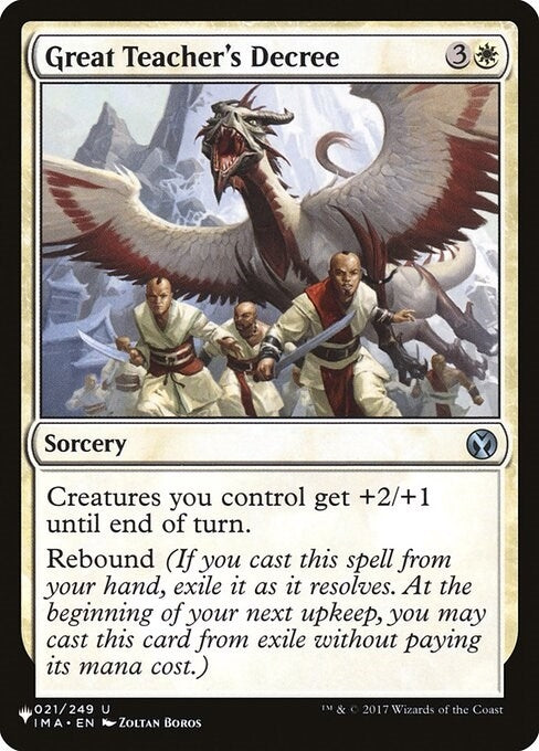 Image for Great Teacher's Decree (The List Reprints) (021/249) - Magic: The Gathering