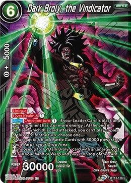 Image for Dark Broly, the Vindicator (Supreme Rivalry) (BT13-136) - Dragon Ball Super: Masters
