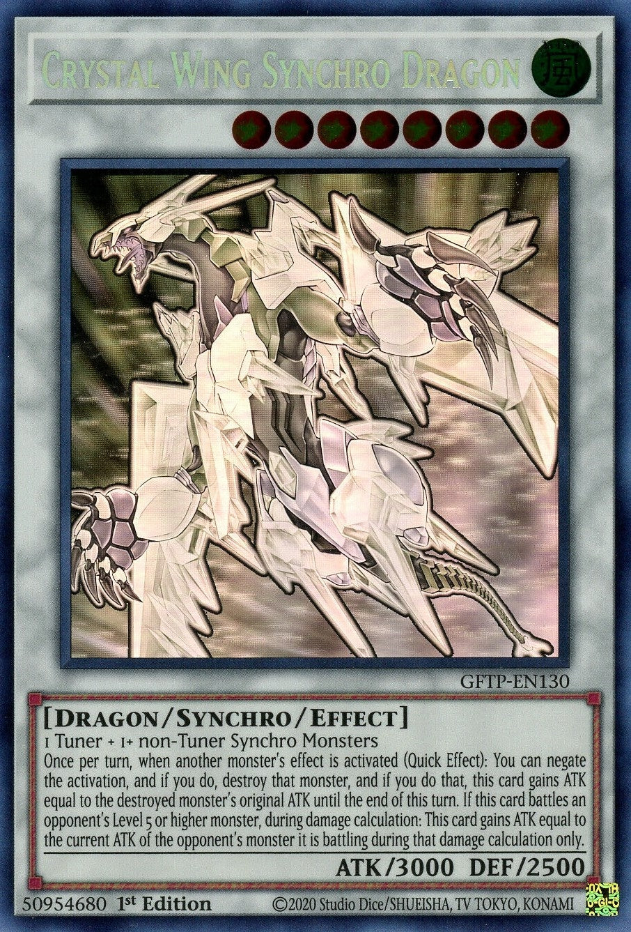 Image for Crystal Wing Synchro Dragon (Ghost Rare) (Ghosts From the Past) (GFTP-EN130) - YuGiOh