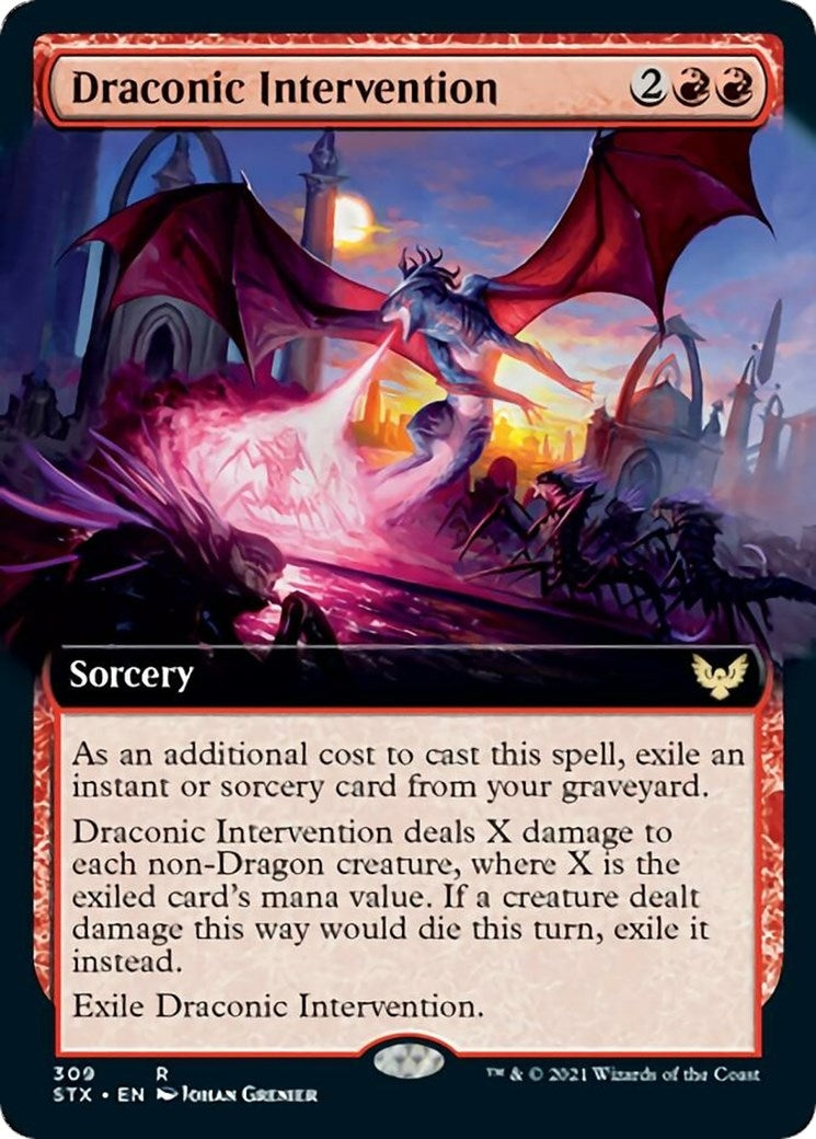 Image for Draconic Intervention (Extended Art) (Strixhaven: School of Mages) (309) - Magic: The Gathering